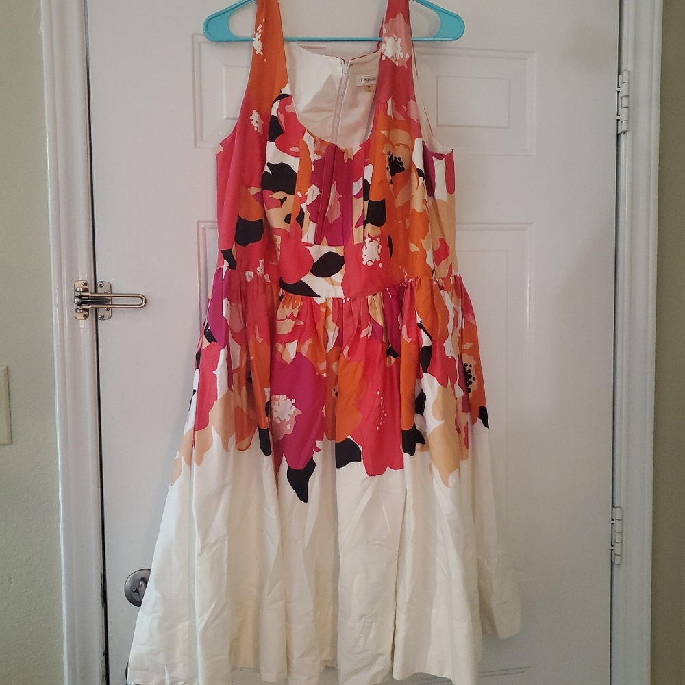 Calvin Klein Plus Size 20W Floral Tea Dress
